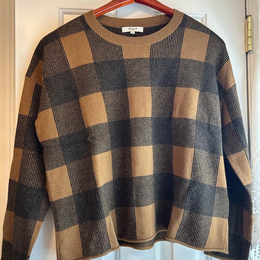 Madewell Striped Sweater in Black and Tan